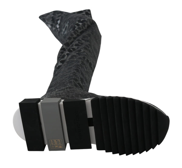 Grau Leopard High Top Sneakers Booties Schuhe