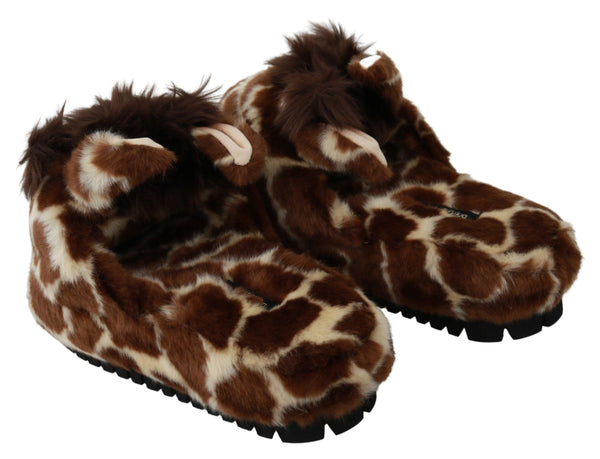 Braune Giraffe Hausschuhe Flache Sandalen Schuhe