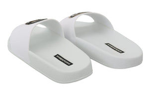 Weißes Leder #dgfamily Rutschen Schuhe Sandalen