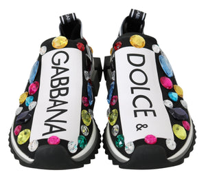 Schwarz Multicolor Crystal Sneakers Schuhe