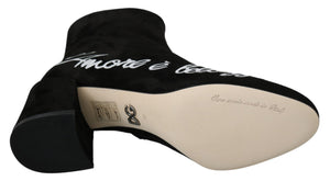 Schwarz Wildleder L'Amore E'Bellezza Stiefel Schuhe