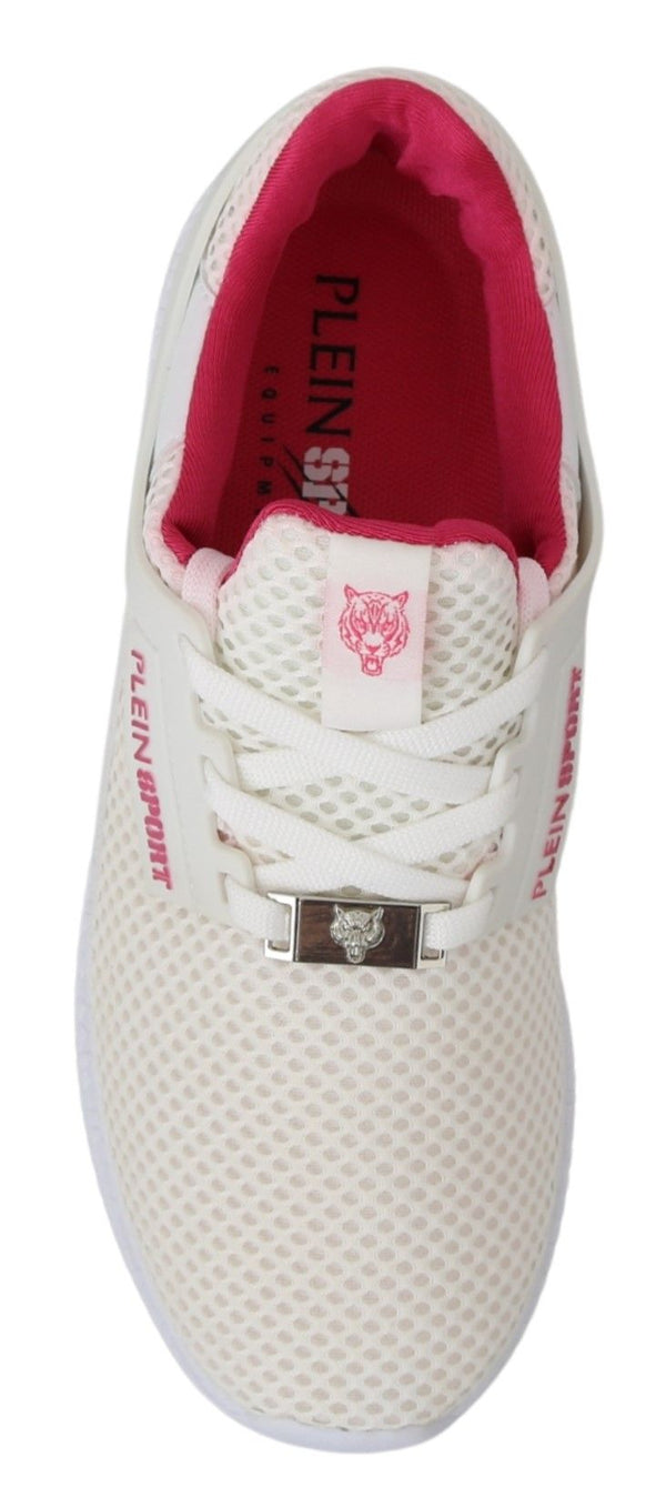 Weiß Rosa Polyester Becky Turnschuhe Schuhe