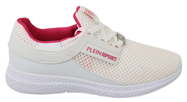 Weiß Rosa Polyester Becky Turnschuhe Schuhe