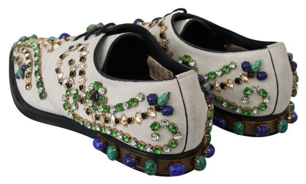 Weiße Wildleder Kristall Kleid Broque Schuhe
