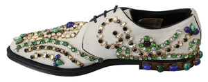 Weiße Wildleder Kristall Kleid Broque Schuhe