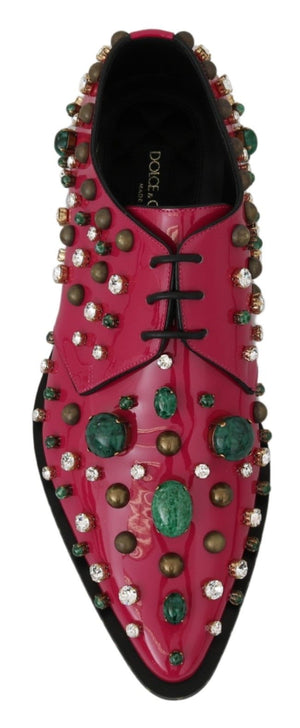 Rosa Leder Kristalle Kleid Broque Schuhe
