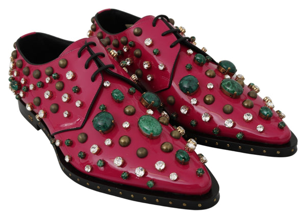 Rosa Leder Kristalle Kleid Broque Schuhe
