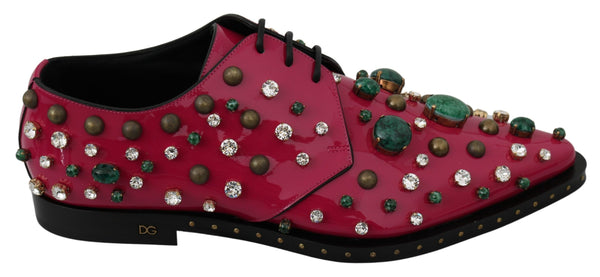 Rosa Leder Kristalle Kleid Broque Schuhe