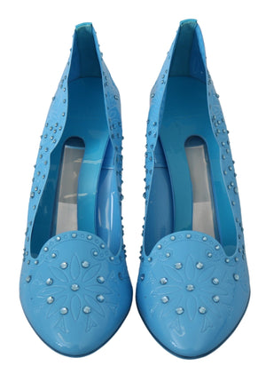 Blau Kristall Floral CINDERELLA Heels Schuhe