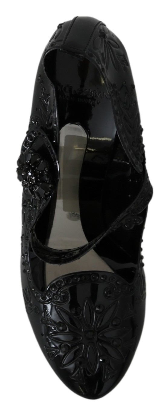 Schwarz Floral Kristall CINDERELLA Heels Schuhe