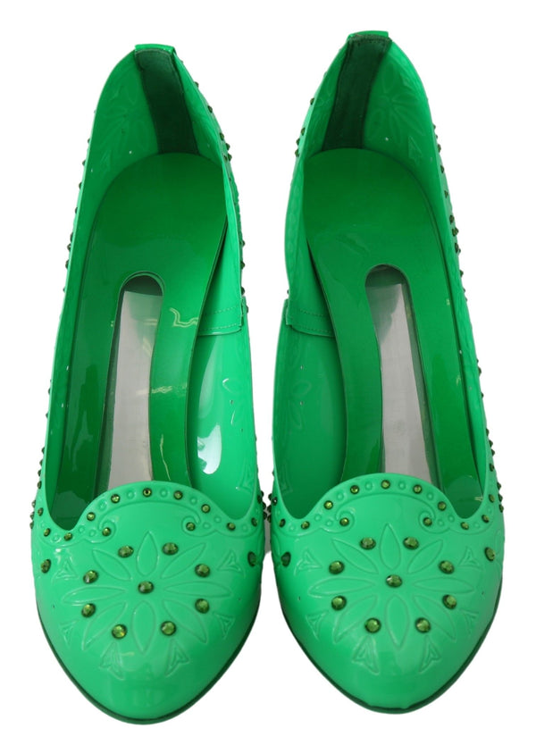 Grün Kristall Floral CINDERELLA Heels Schuhe
