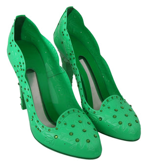 Grün Kristall Floral CINDERELLA Heels Schuhe