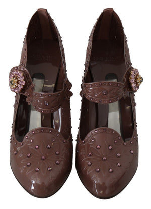 Braun Floral Kristall CINDERELLA Heels Schuhe