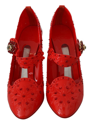 Rote florale Kristall CINDERELLA Heels Schuhe