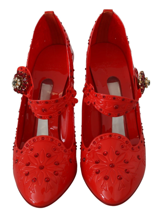 Rote florale Kristall CINDERELLA Heels Schuhe