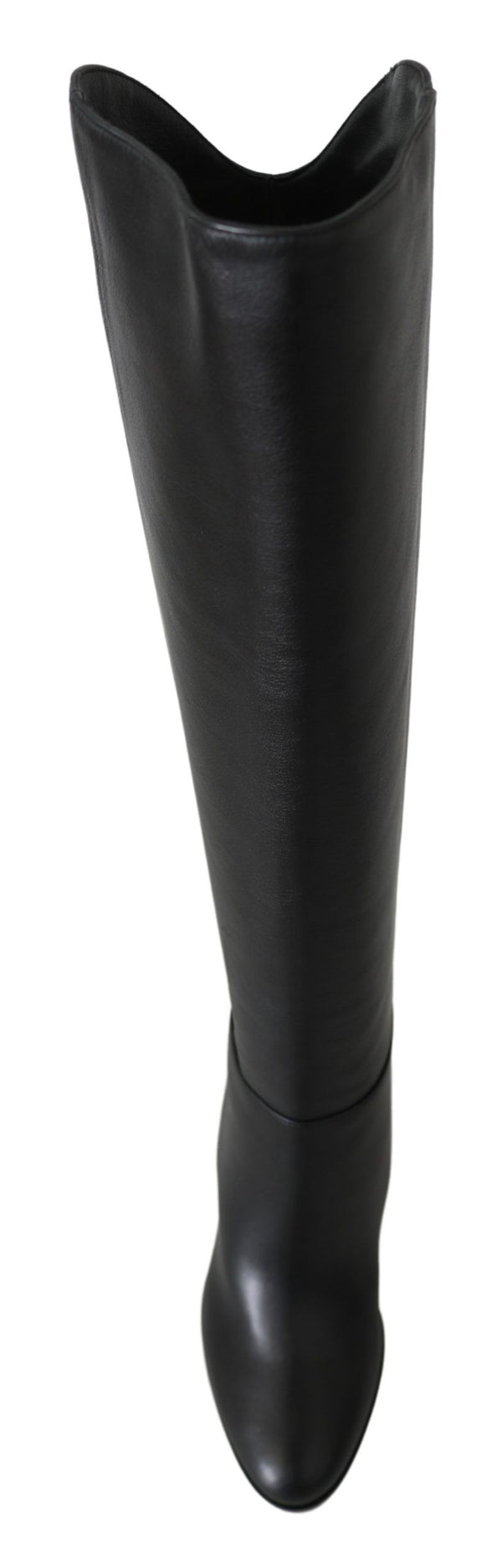 Elegante Stiefel mit Absatz aus schwarzem Kalbsleder