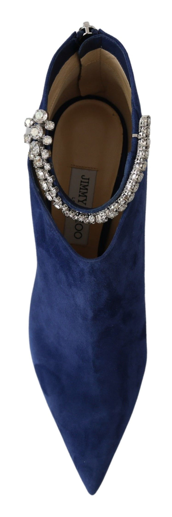 Pop Blaue Kristall-Riemen-Stiefel mit Absatz