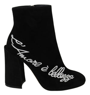 Schwarz Wildleder L'Amore E'Bellezza Stiefel Schuhe