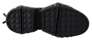 Elektrische Eleganz Leder Mesh Turnschuhe
