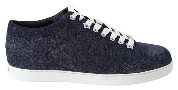 Schicke Slip-On Sneakers aus blauem Denim-Wildleder