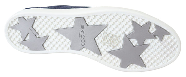 Schicke Slip-On Sneakers aus blauem Denim-Wildleder