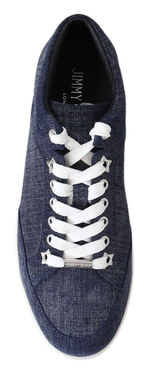 Schicke Slip-On Sneakers aus blauem Denim-Wildleder