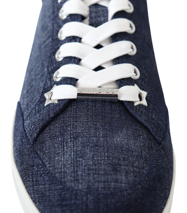 Schicke Slip-On Sneakers aus blauem Denim-Wildleder