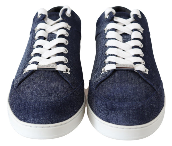 Schicke Slip-On Sneakers aus blauem Denim-Wildleder