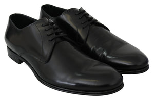 Derby Napoli Schwarz Leder Kleid Formelle Schuhe