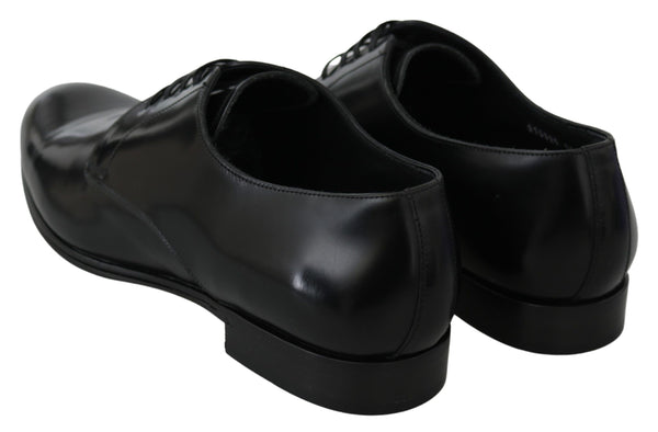 Derby Napoli Schwarz Leder Kleid Formelle Schuhe