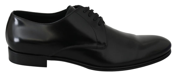 Derby Napoli Schwarz Leder Kleid Formelle Schuhe