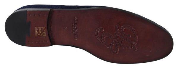Blau Wildleder Kaiman Loafers Hausschuhe Schuhe