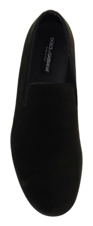 Grüner Samt Slip On Herren Loafers Schuhe