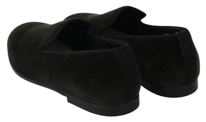 Grüner Samt Slip On Herren Loafers Schuhe