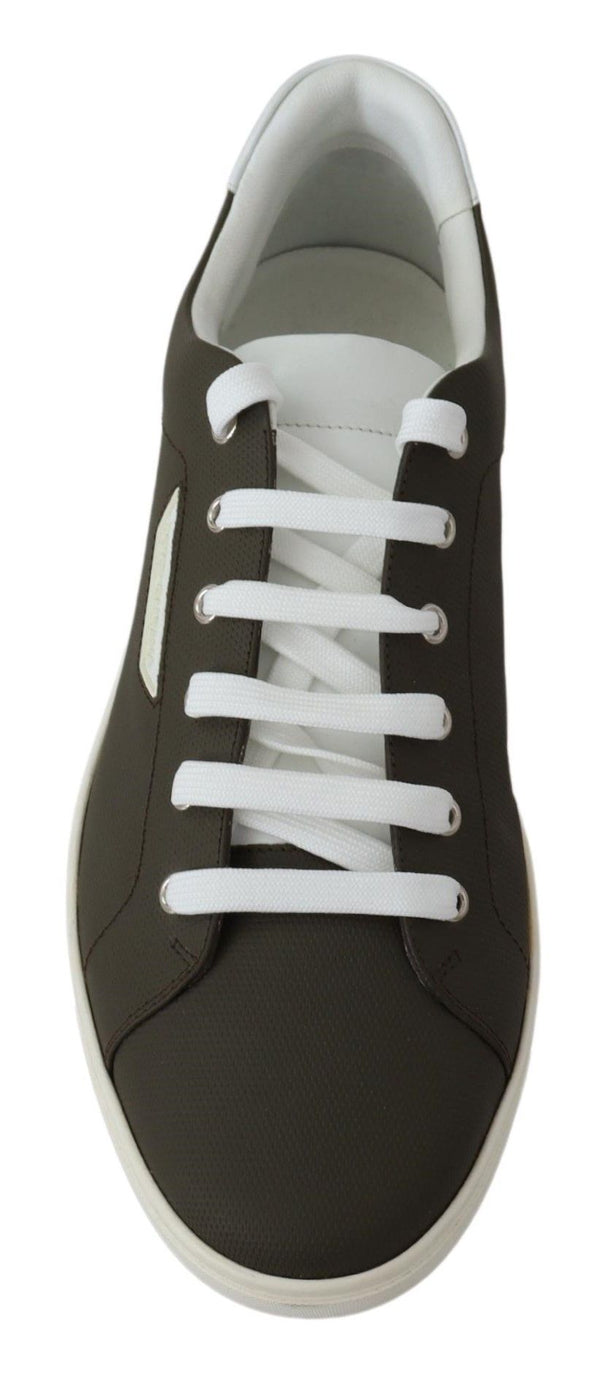 Weiß Grün Leder Low Top Turnschuhe Schuhe