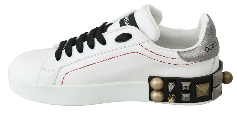 Weißes Leder Kristall Rosen Floral Turnschuhe Schuhe
