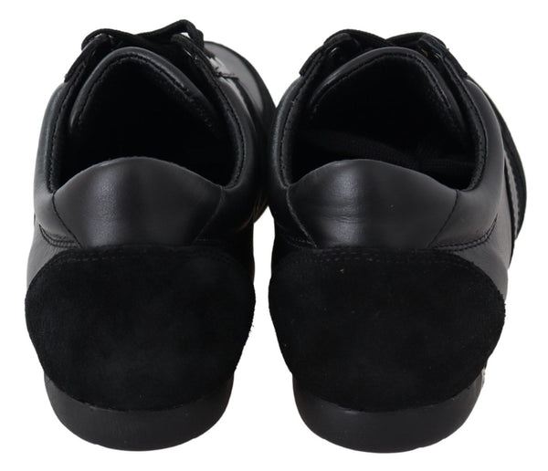 Schwarz Logo Leder Casual Turnschuhe Schuhe