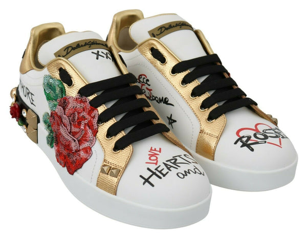 Weiß Rosen Pailletten Kristall Damen Turnschuhe Schuhe