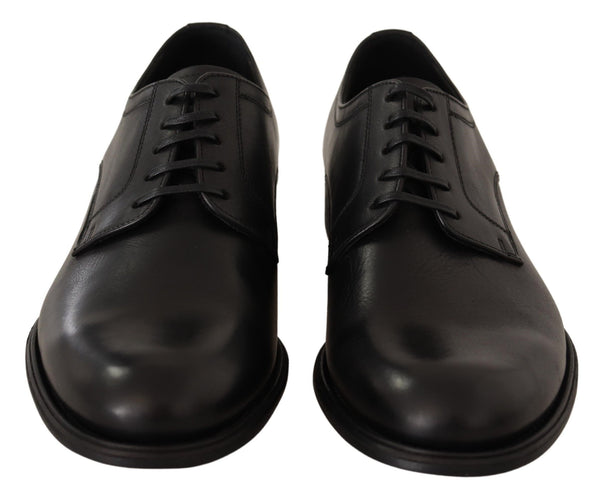 Schwarze Lederschnürschuhe für Herren Formaler Derby