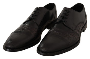 Schwarzes Leder Exotische Felle Formelle Schuhe
