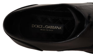 Schwarzes Leder Exotische Felle Formelle Schuhe