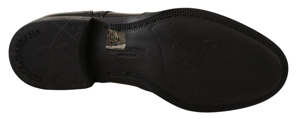 Schwarze Leder Oxford Wingtip Formelle Schuhe