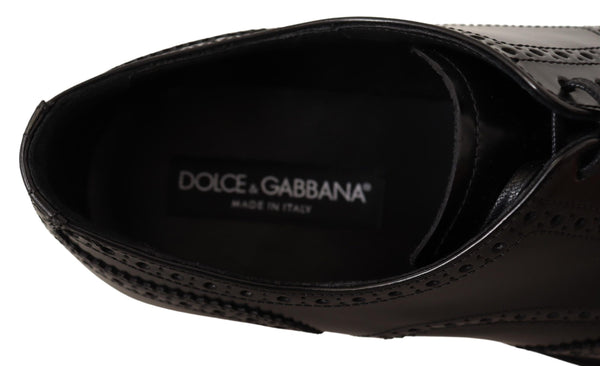 Schwarze Leder Oxford Wingtip Formelle Schuhe