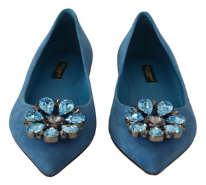 Blau Wildleder Kristalle Loafers Flats Schuhe