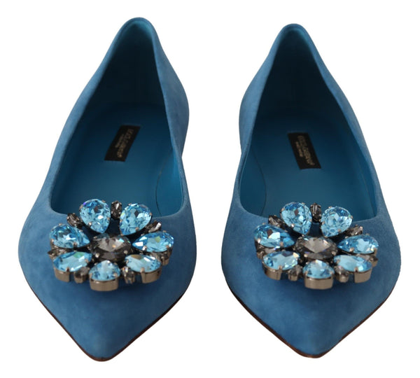 Blau Wildleder Kristalle Loafers Flats Schuhe
