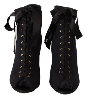 Schwarze kurze Stretch-Stiefel Schuhe