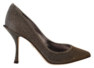 Gold Silber Stoff Absätze Pumps Schuhe
