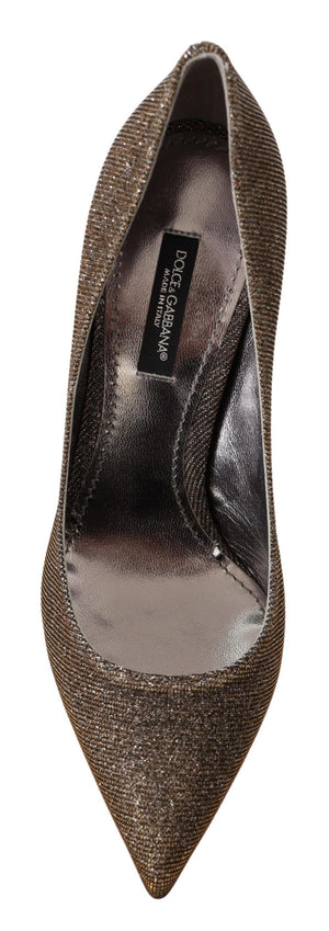 Gold Silber Stoff Absätze Pumps Schuhe