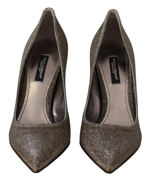 Gold Silber Stoff Absätze Pumps Schuhe
