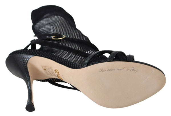 Schwarz Wildleder Kurzstiefel Sandalen Schuhe
